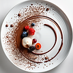 Meringue, berries, cocoa
