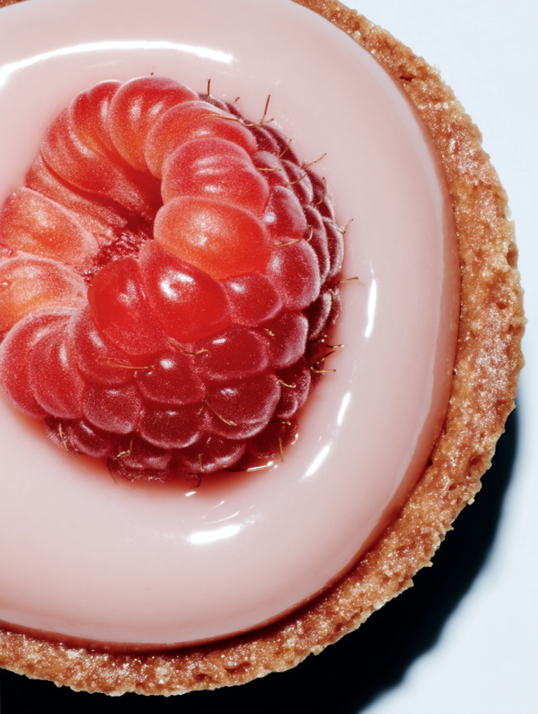 Raspberry tart close-up