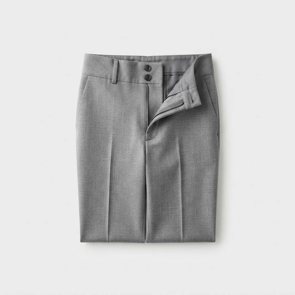 High-Waist Wool Trousers
