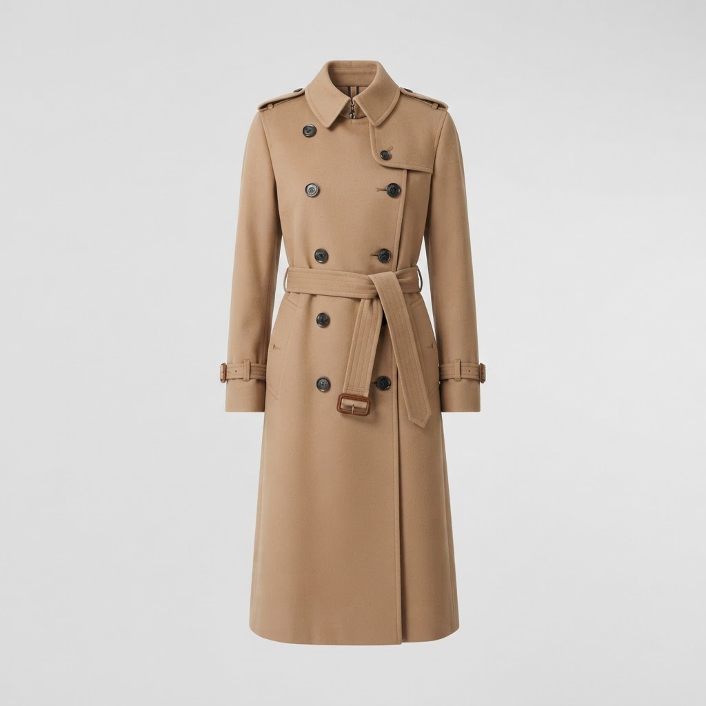 Wool Gabardine Trench Coat