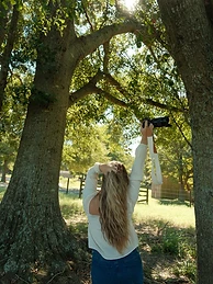 Emma in her pasture office