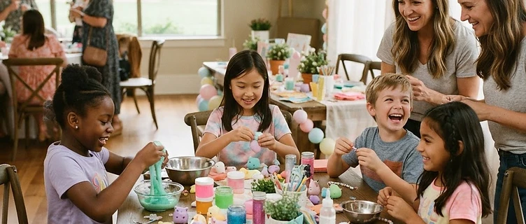 Guests enjoying a creative Surprize Prize party activity