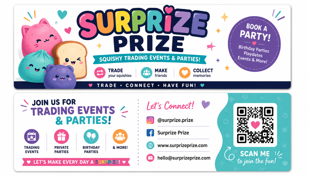 Surprize Prize squishy trading events and parties