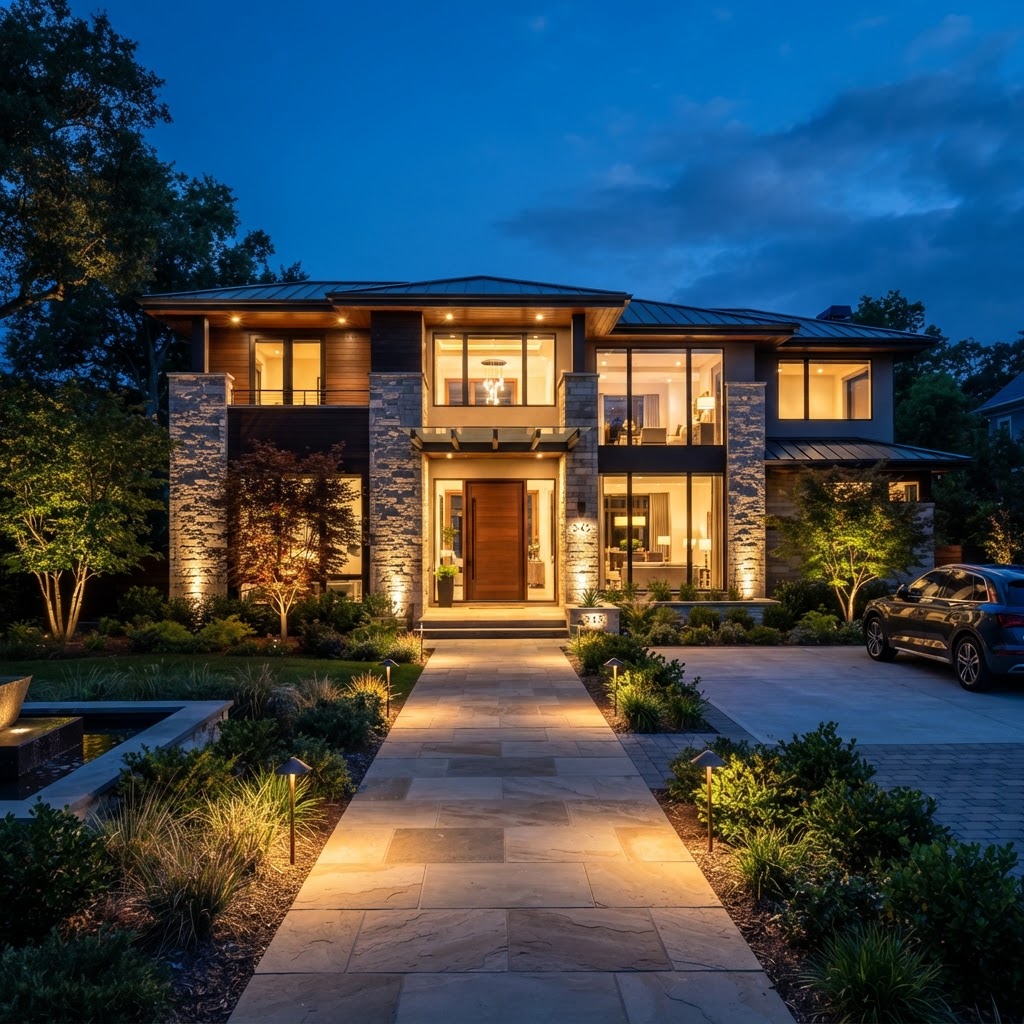 Custom Home Landscape Lighting