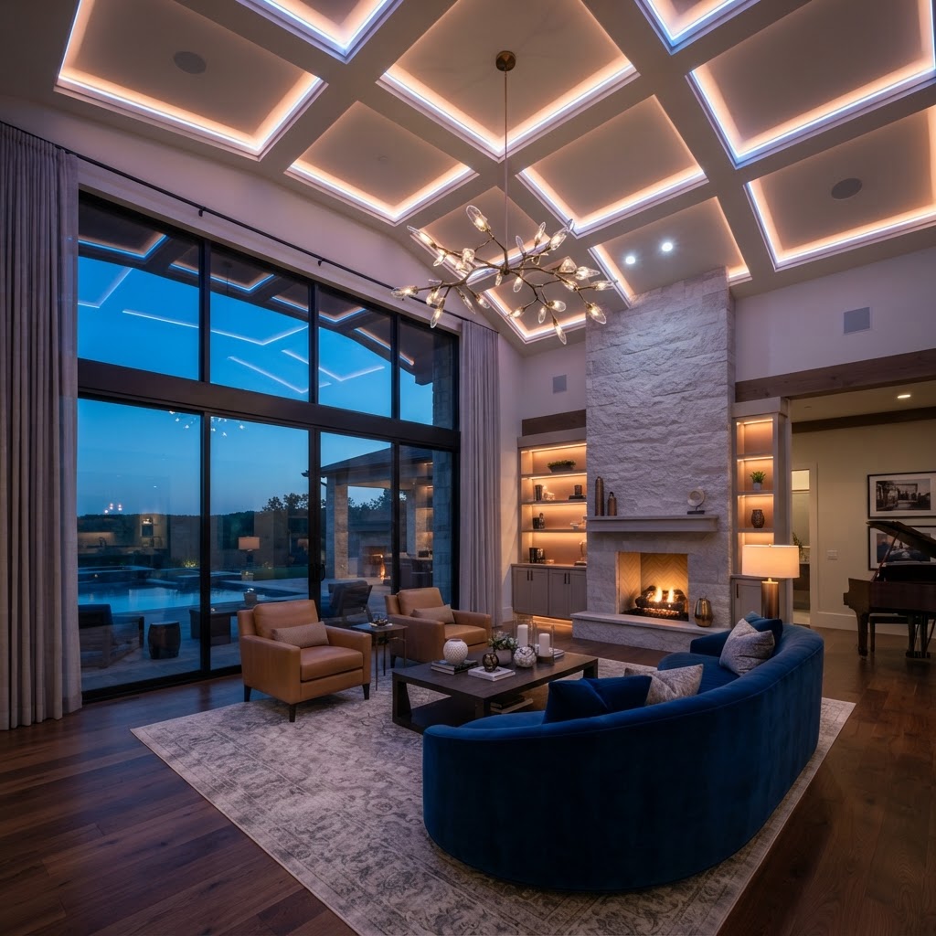 Custom home architectural lighting by Jspec
