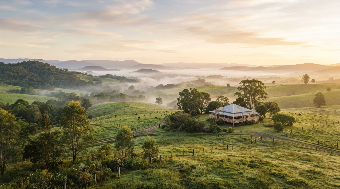 Atherton Tablelands landscape at sunrise