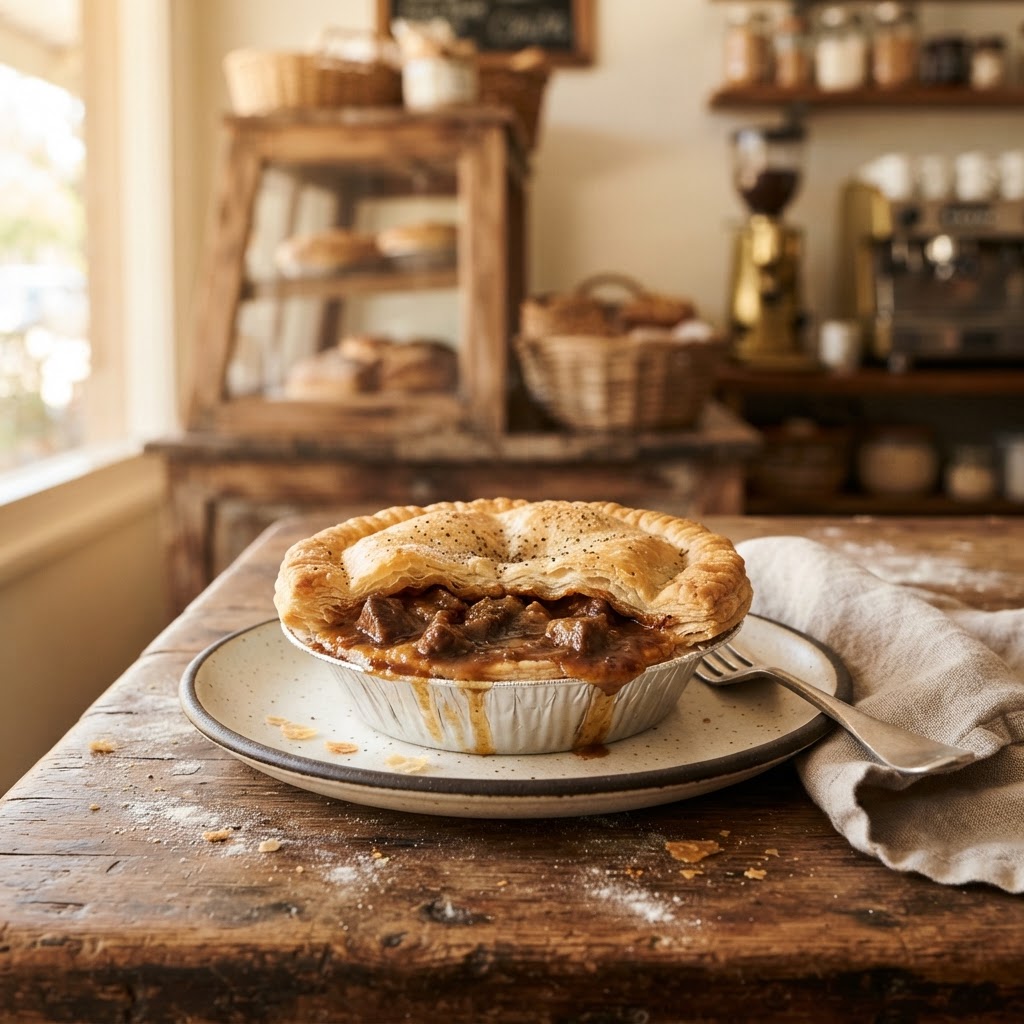 Chunky Beef Pie at Banjo's Bakery Café