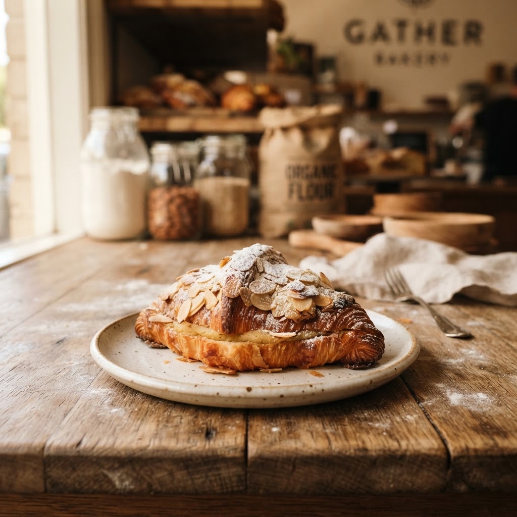Almond Croissant at Lune Croissanterie