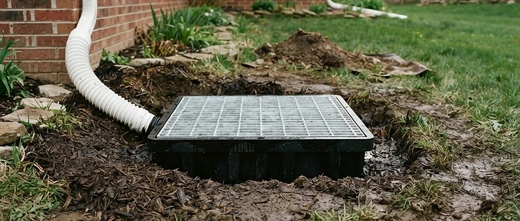 Dry Wells & Catch Basins — residential drainage service imagery