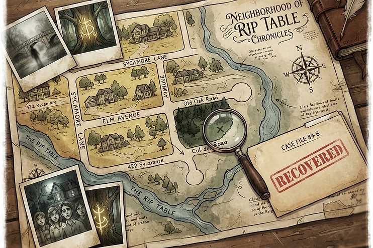 Neighborhood of Rip Table Chronicles — recovered survey map