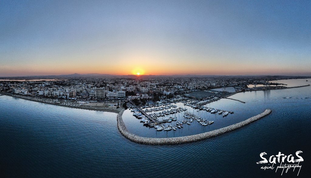 Larnaca marina at dusk