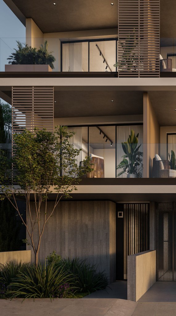 The Residences penthouse levels at night