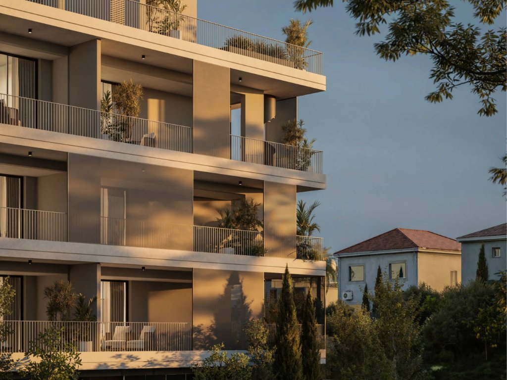 NAYA Residences — balcony detail at golden hour
