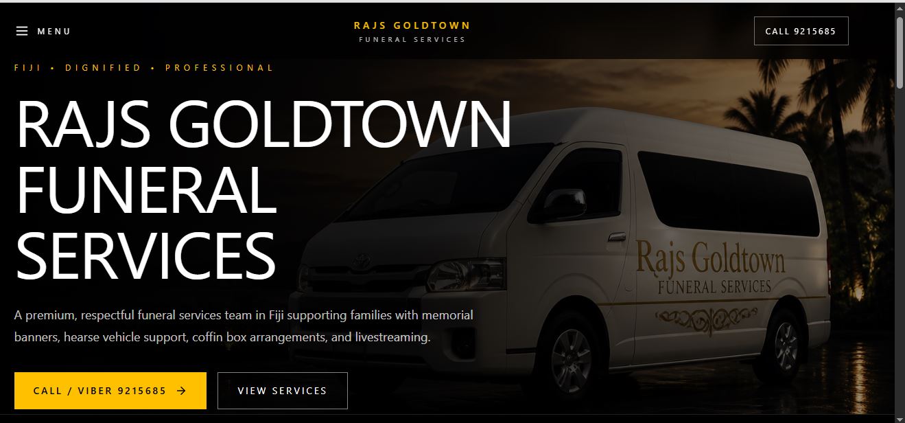 Rajs Goldtown Funeral Services template preview