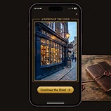A full-page ad shown between clues