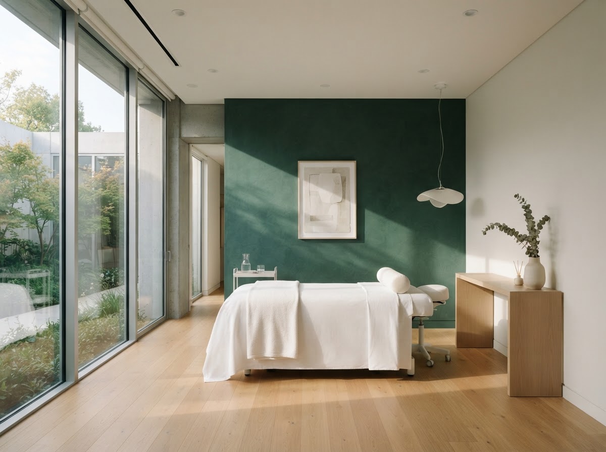 Modern holistic therapy clinic interior