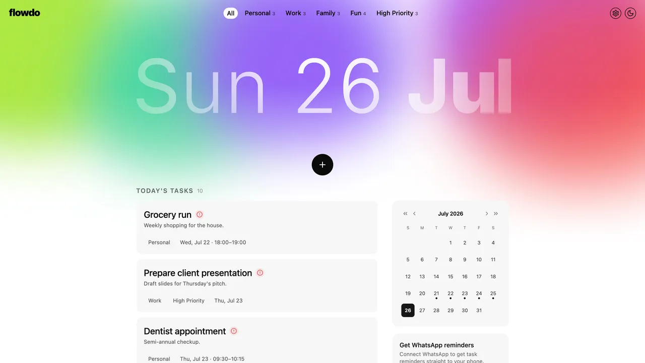 To Do List App template preview