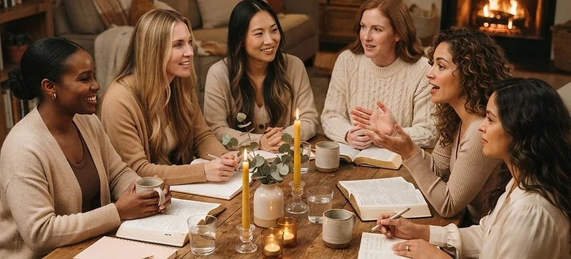Couples in warm community setting