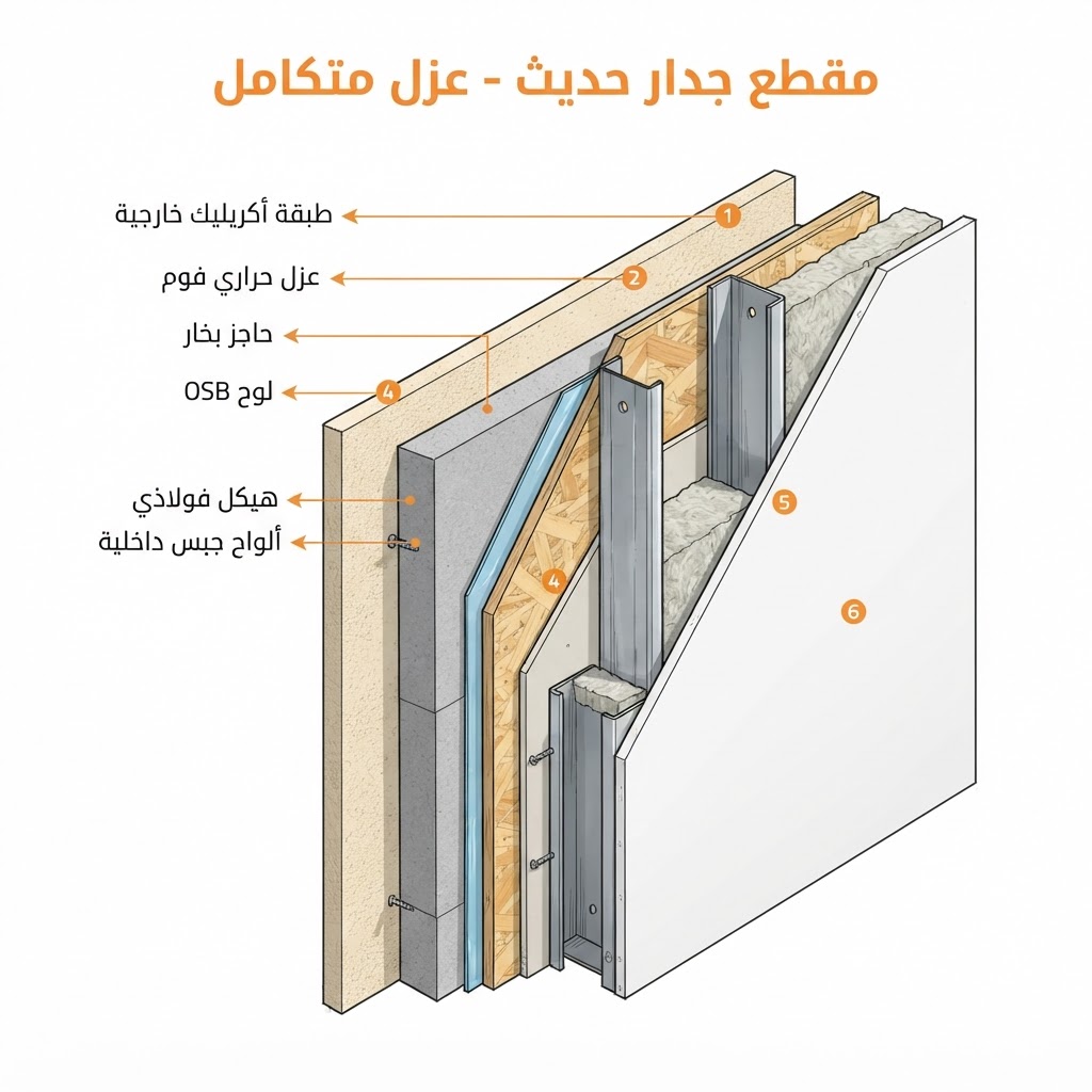 أداء الجدار في البناء الفولاذي الخفيف: كيف يُقاس العزل فعلاً؟