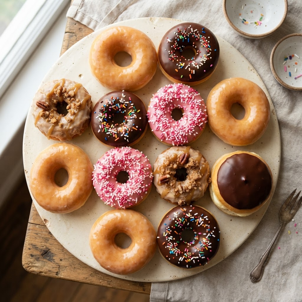 Assorted fresh handmade donuts