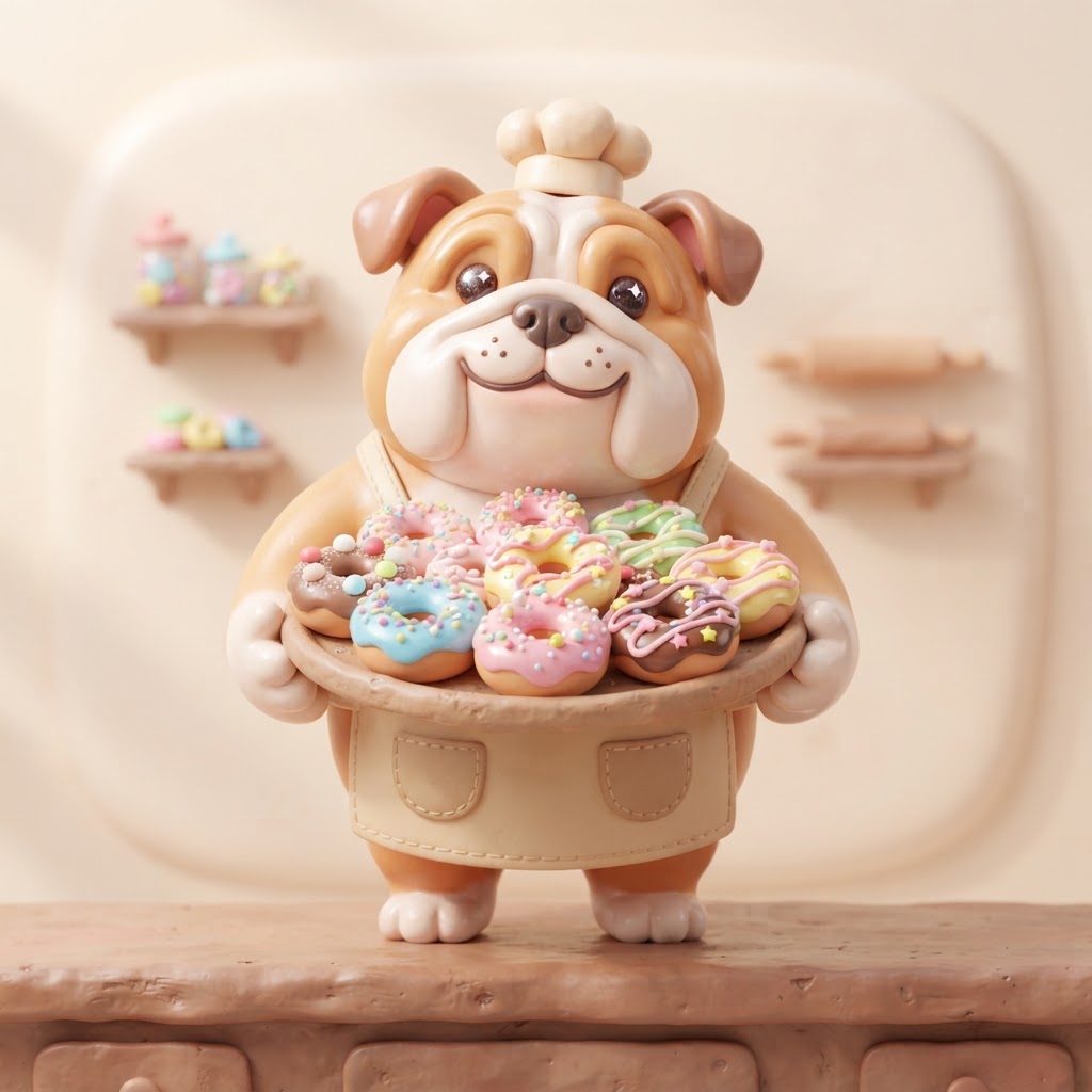 Our friendly bulldog baker