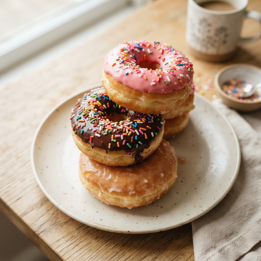 Assorted fresh handmade donuts
