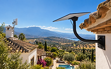 Starlink dish and rural wireless antenna installed at a rural property in southern Spain