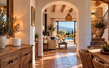 Deco mesh Wi-Fi system providing coverage through a rural Spanish villa