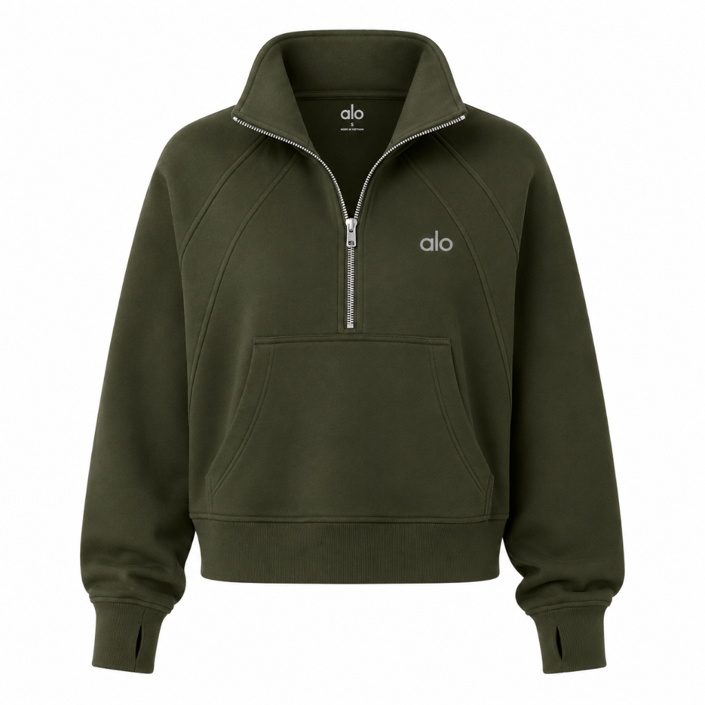 Sweat Alo Zippé - Vert Olive