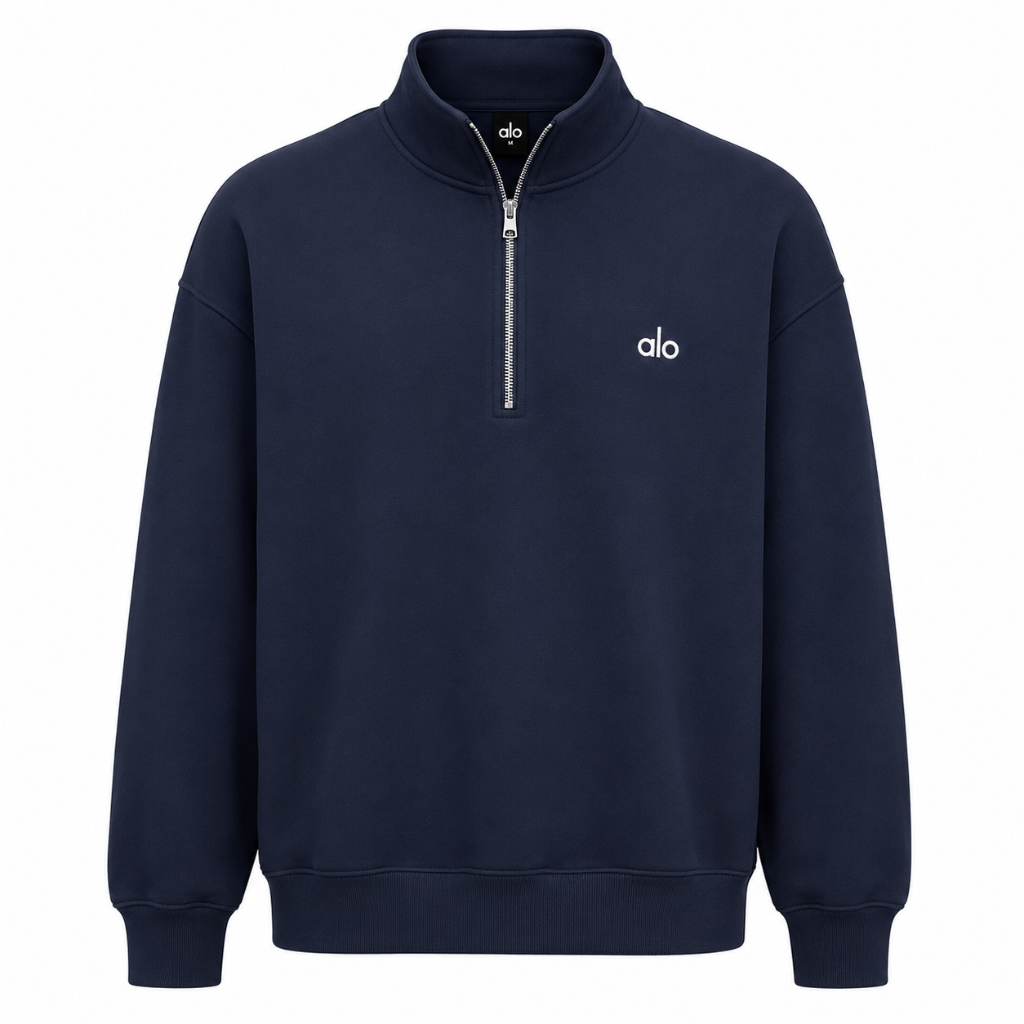 Sweat Alo Zippé Homme - Bleu Marine