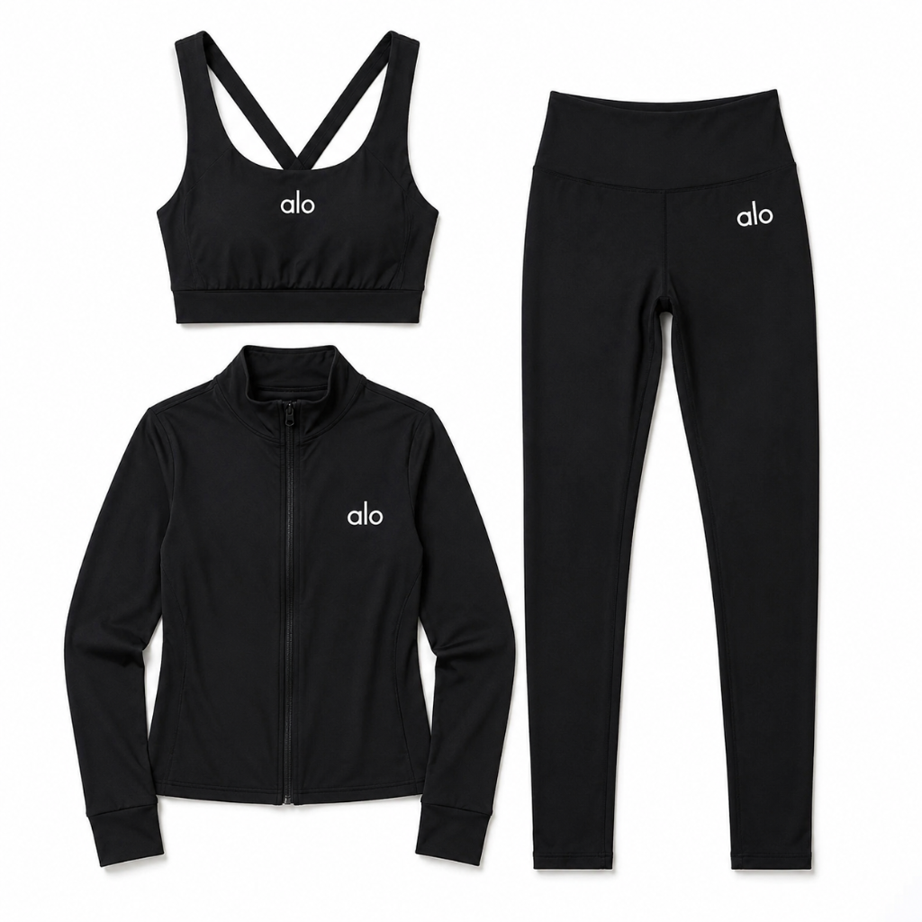 Ensemble Alo 3 Pièces - Brassière, Veste & Legging