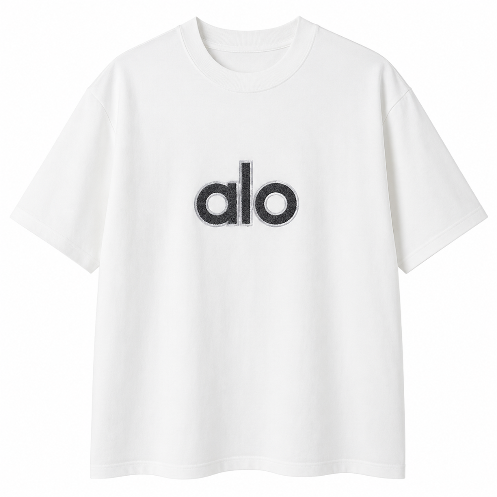 T-shirt Alo Logo Brodé - Blanc