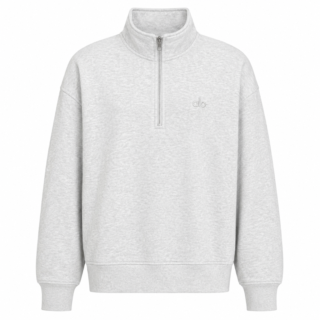 Sweat Alo Zippé Homme - Gris Chiné