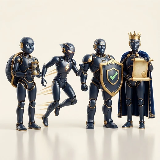 Slow, Fast, Guardian and Sovereign submission agent robots