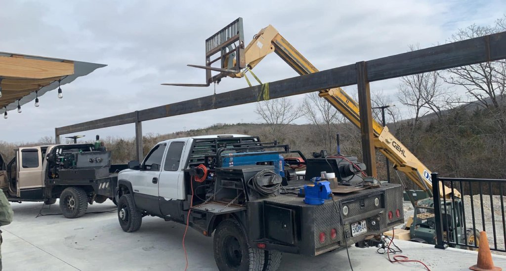 RF Custom Fab illuminated steel sign fabricated by Rabideau Fabrication