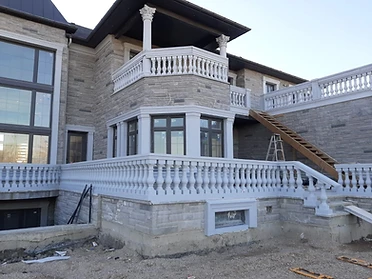 Custom stone terrace and balcony