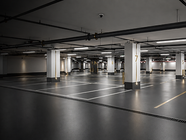 Finished underground parking facility