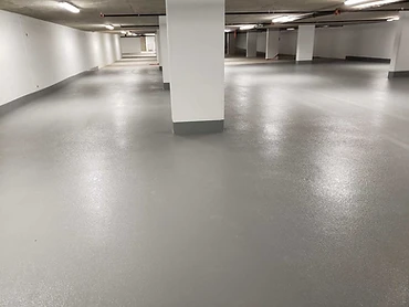 Completed parking structure floor coating