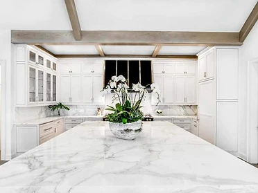 Custom kitchen with stone island