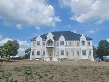 Custom residential exterior under construction