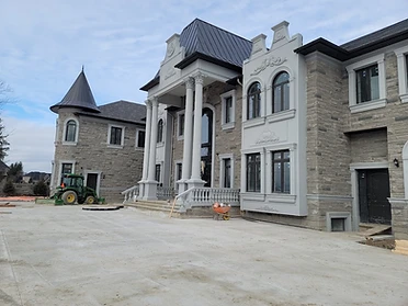 Custom stone estate exterior