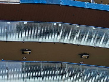 High-rise balcony guardrail renewal in progress