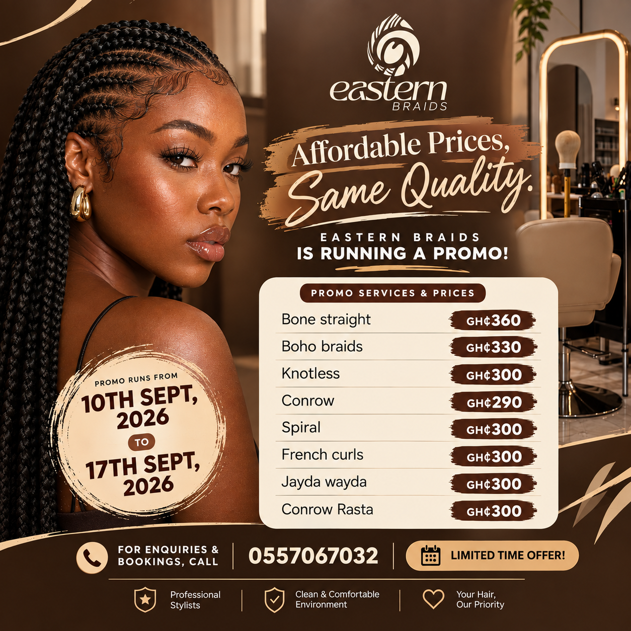 Eastern Braids — New prices, same quality. Limited time offer.