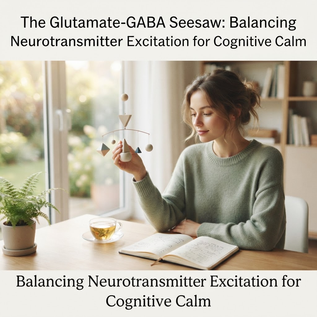 The Glutamate-GABA Seesaw: Balancing Neurotransmitter Excitation for Cognitive Calm