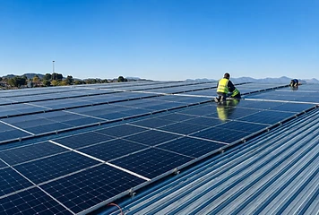 Rooftop solar install on a commercial Eastern Cape property.