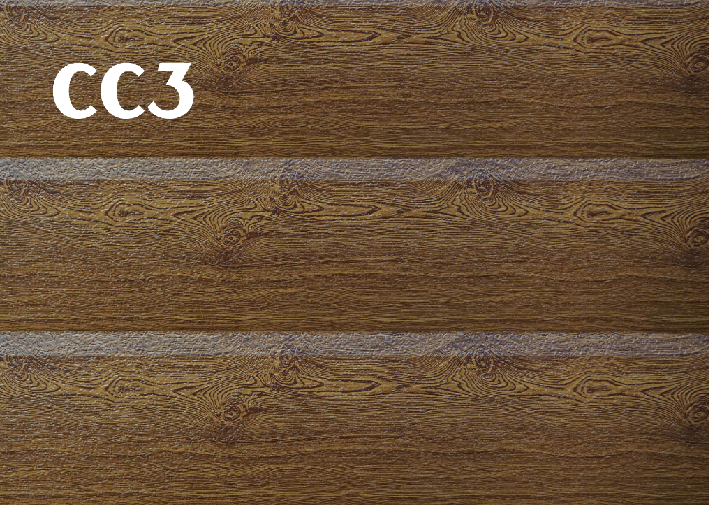 CC3 warm brown timber cladding sample.