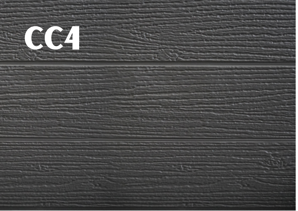 CC4 dark grey timber cladding sample.