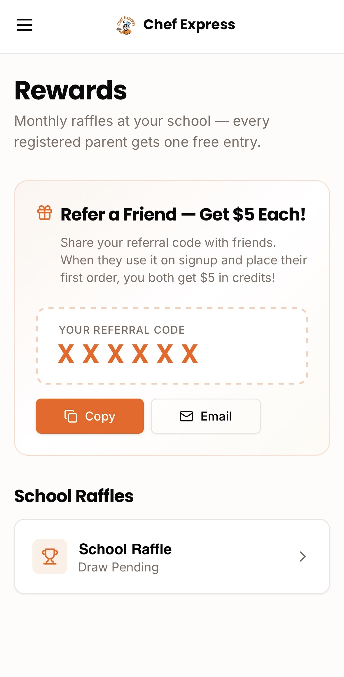 Earn rewards and refer a friend