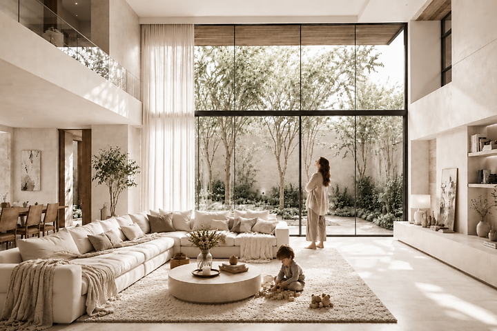 Interior contemporáneo conectado con la naturaleza y diseñado para el bienestar