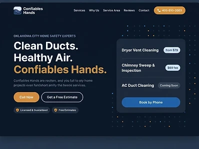 The Confiables Hands website homepage